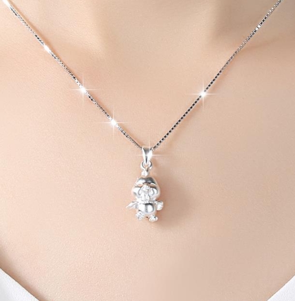 027 Ladies' Summer Pure copper simple and sweet 2021 new Style, light luxury and versatile necklace detail image 4