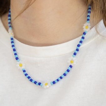 European and American cross-border jewelry colorful rice beads handmade beaded collar simple Daisy flower necklace choker female thumbnail