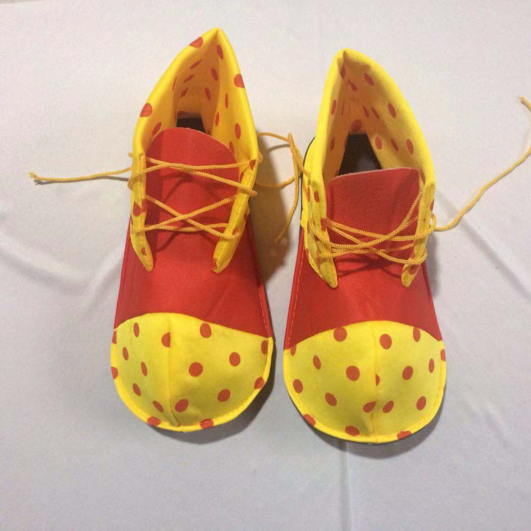 成人布小丑鞋细节图