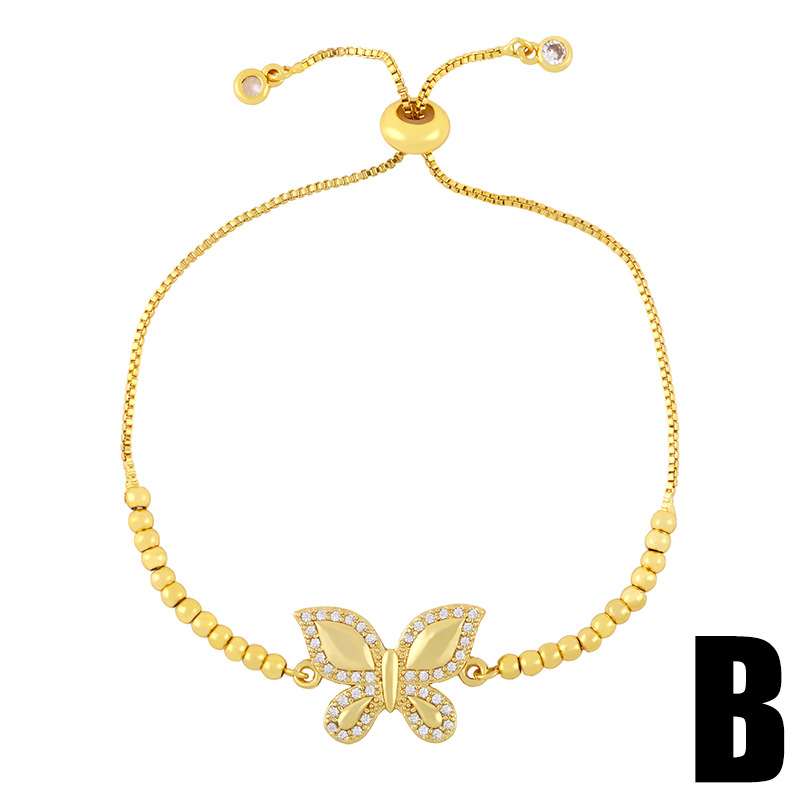 The adjustable zircon butterfly bracelet from Europe and America is a popular and unique accessory for students and best friends Specification image