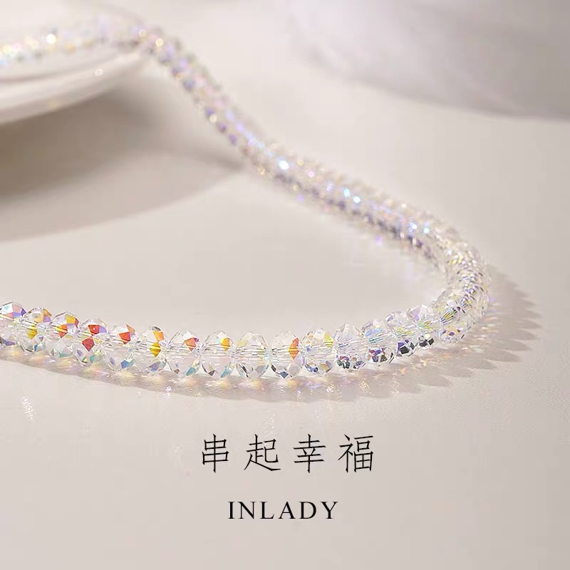2021新品女士项链施华水晶锁骨链小众设计颈链简约大气饰品刻字