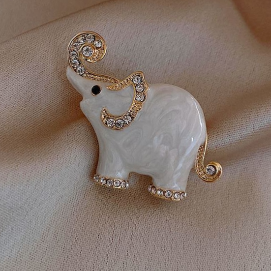 White elephant brooch