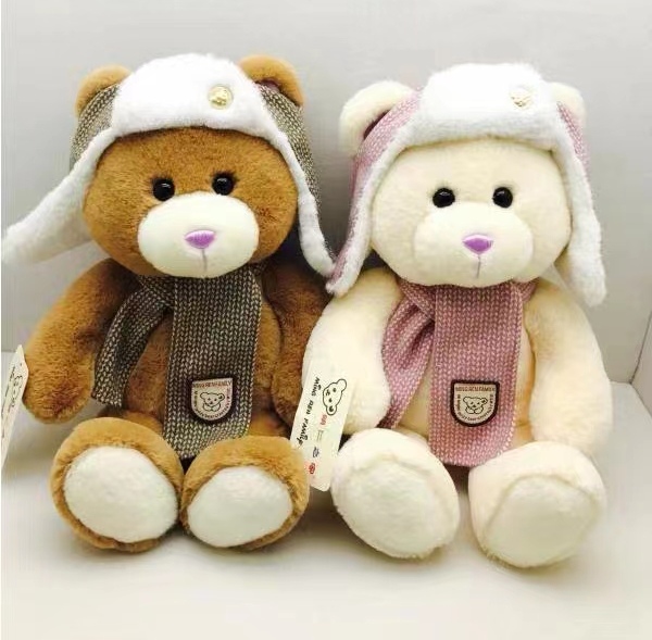 Dreamy plush toy 23 cm winter hat couple bear Cute plush details Picture