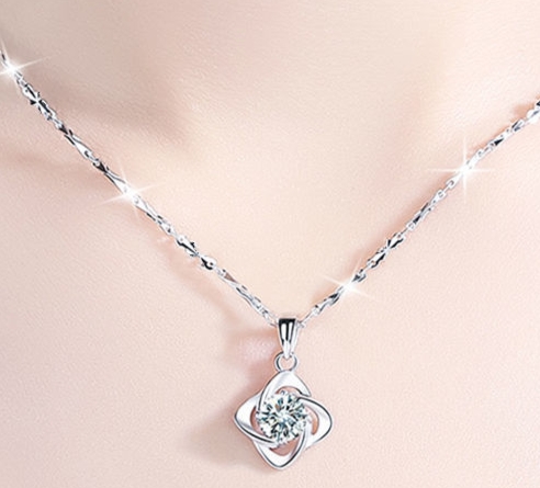 028 Ladies' Summer Pure Copper simple and sweet 2021 new Style, light luxury and versatile necklace detail image 4