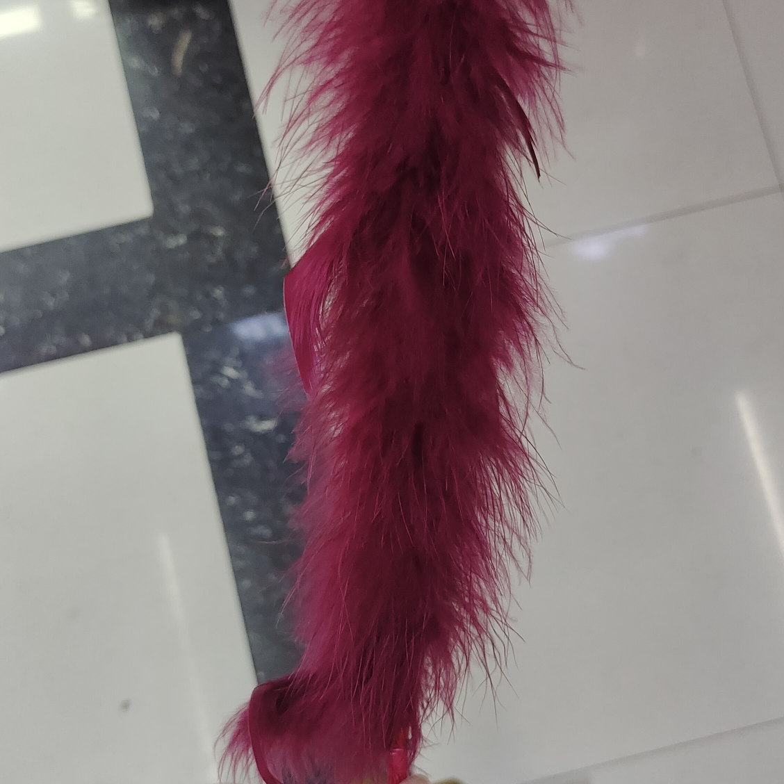 火鸡首毛毛条两米一条酒红色