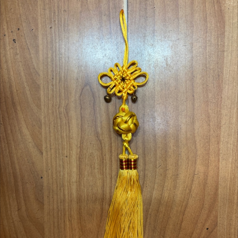 Rice knot bell when hanging golden 3 lucky ball