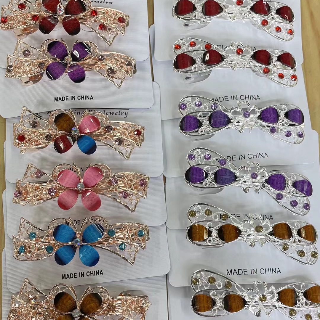 Colored stone hair clip