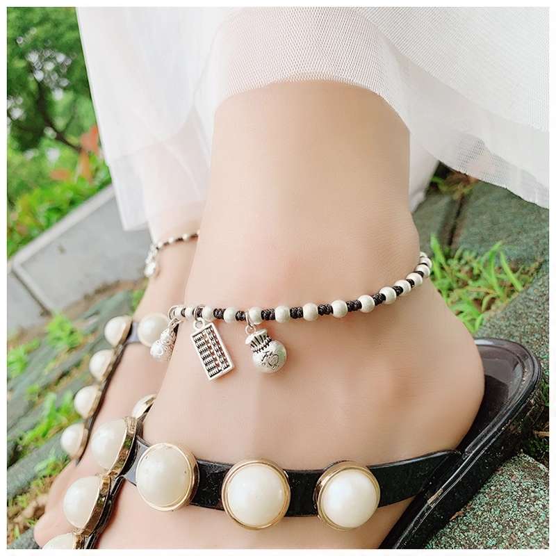 Jingpuli brand JL006 Korean wax thread hand-woven wealth and good fortune anklets details Picture