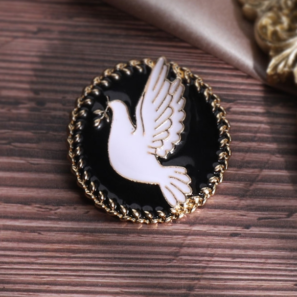 Small white dove brooch