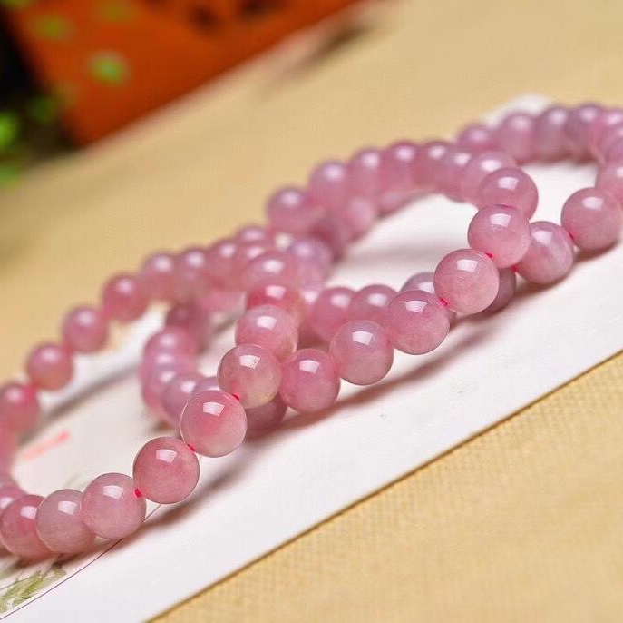 单圈手链，颜色粉水晶图