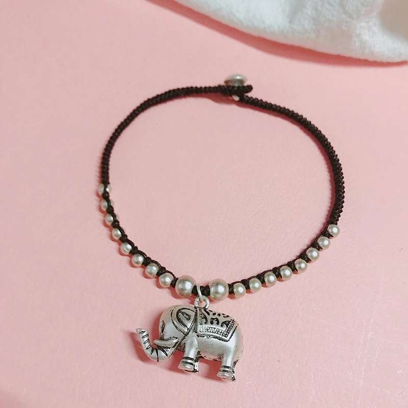 Jingpuli brand JL007 Korean wax thread pure hand-woven longevity anklet pic 2
