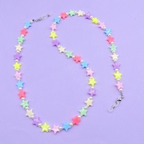 Mask chain glasses chain multi-purpose five-pointed star candy color rice bead glasses chain glasses rope 1