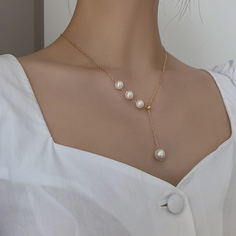 قلادة من اللؤلؤ الموضة، قابلة للتعديل Item Picture