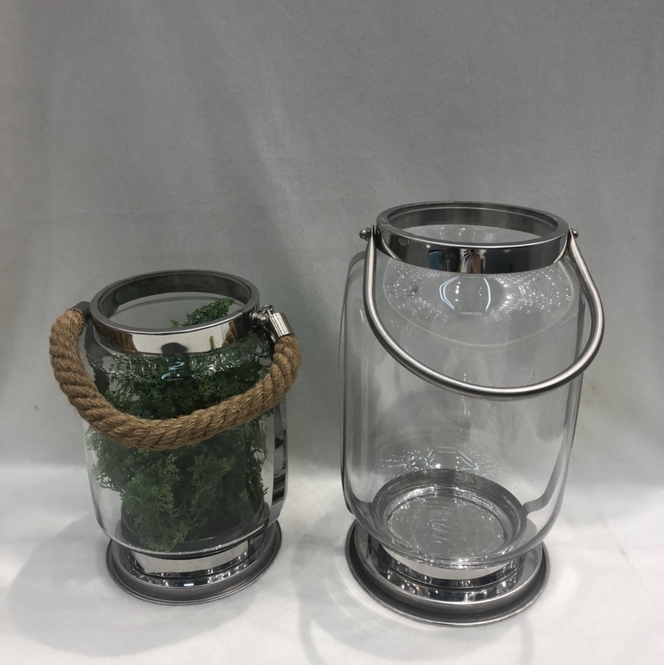 Nordic hand-held candlestick creative iron vase Home vintage candlestick ornament vase