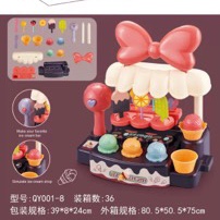 Cross-border ice cream truck cash register, girl playing house, children's birthday gift, mini kitchen set for making ice cream, girl