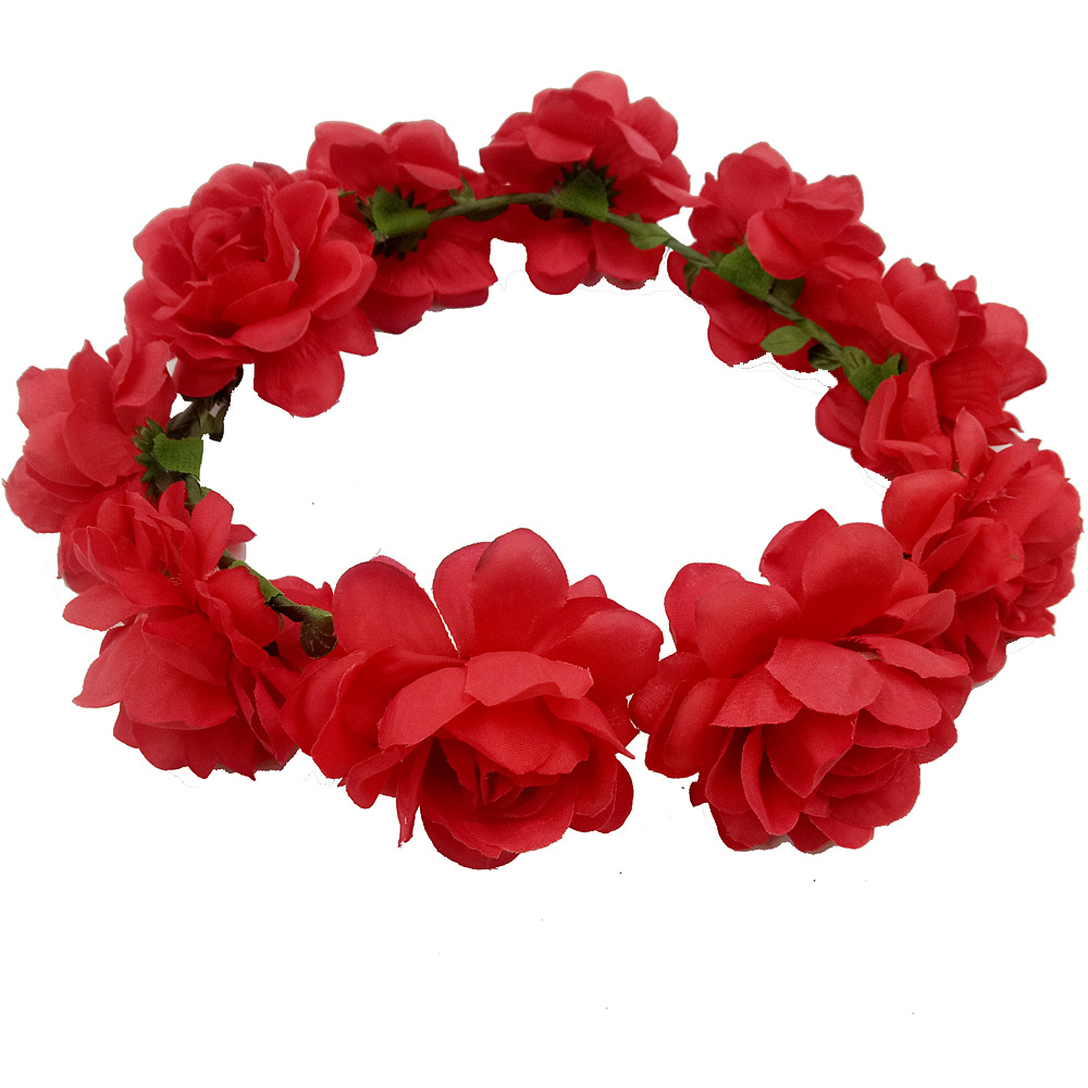 FLY101 H04 European and American new best-selling headwear Bohemian beach simulation flower headband, bride's wreath headband wholesale details Picture