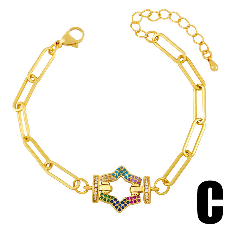 A new, simple, individual and retro bracelet from Europe and America, a hip-hop geometric moon patchwork accessory by a trendy female Instagram influencer Application Scenario