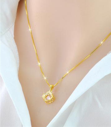 028 Ladies' Summer Pure Copper simple and sweet 2021 new Style, light luxury and versatile necklace details Picture
