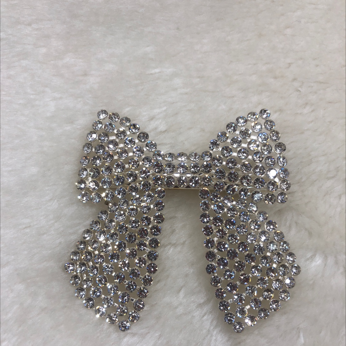 Rhinestone big bow tie bobby pin