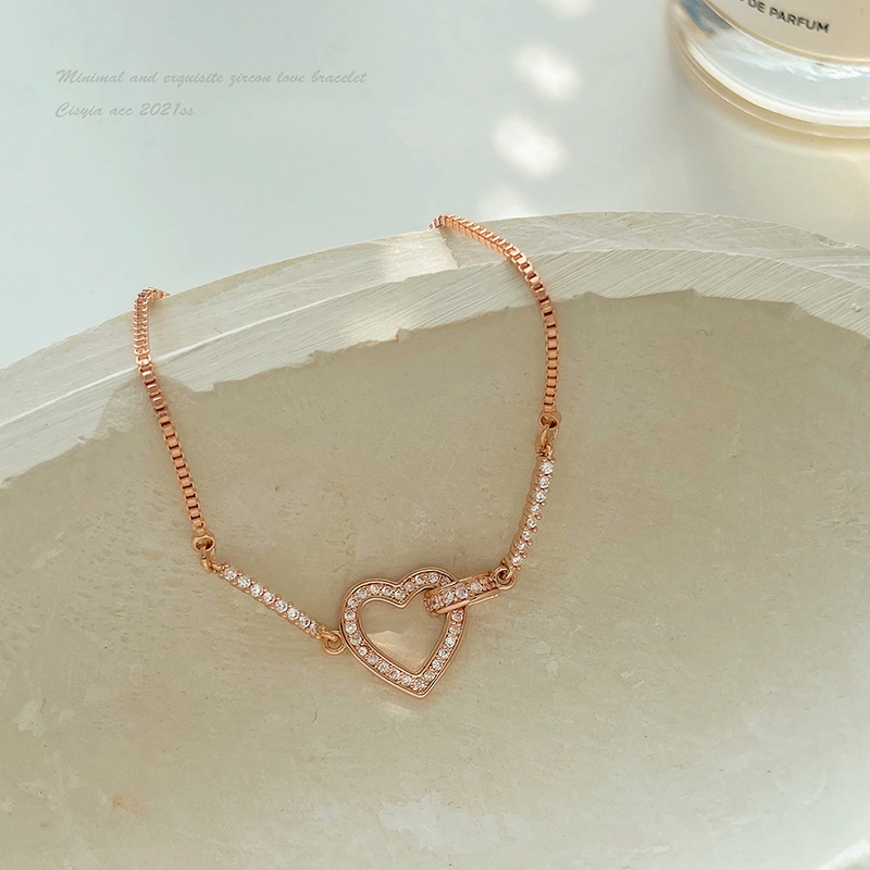 Light luxury, niche and exquisite zircon love best friend bracelet for female Xia Sheng, an Instagram niche design accessory