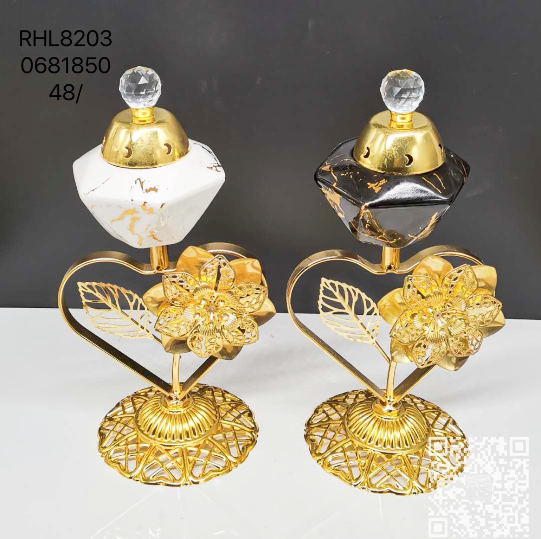 New Middle Eastern style ceramic incense burner alloy crystal head cover home decoration gift crafts L8203 thumbnail