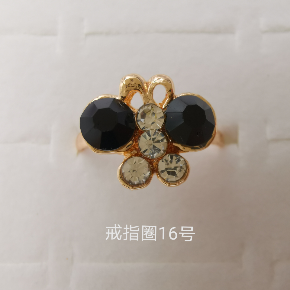 Animal series color diamond alloy ring electroplated imitation gold classic 1628