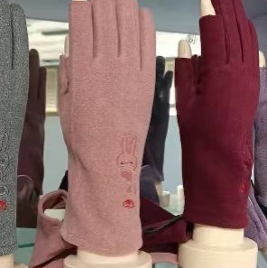 Gloves for women Autumn and Winter exquisite short touch screen points high quality suede fashion with old, middle-aged and young years