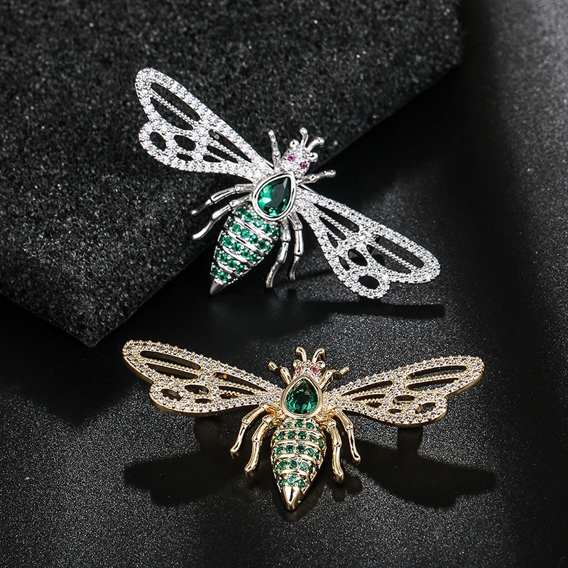 Brooch custom new copper microinset zircon brooch vintage personality temperament animal corsage accessory source factory