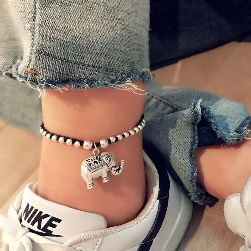 Jingpuli brand JL007 Korean wax thread pure hand-woven longevity anklet pic 4