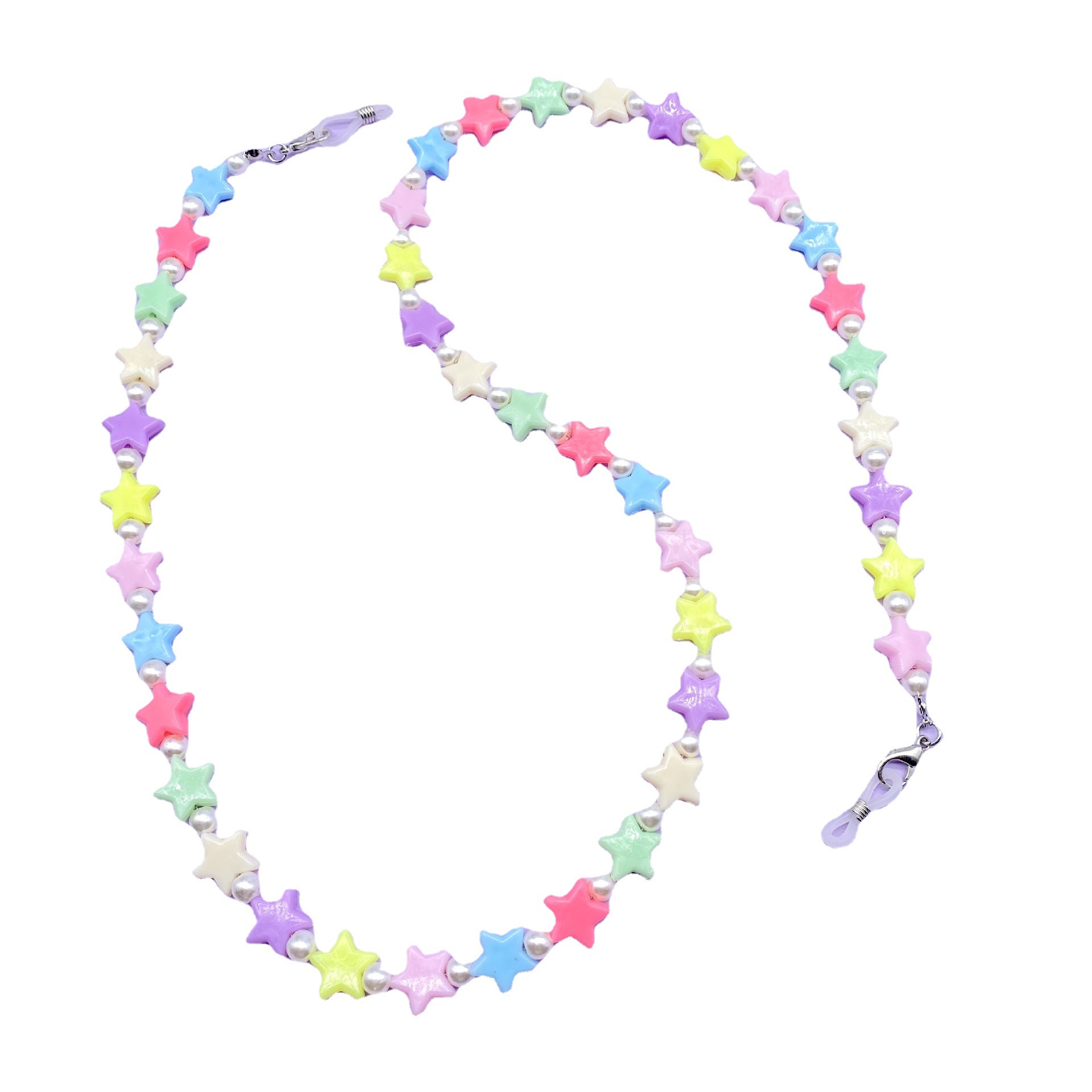 Mask chain glasses chain multi-purpose five-pointed star candy color rice bead glasses chain glasses rope 3