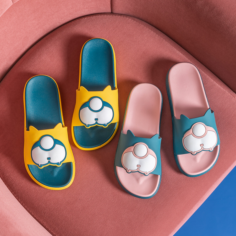 Slippers women's summer indoor lovely home bathroom non-slip home thick bottom couples wear soft bottom