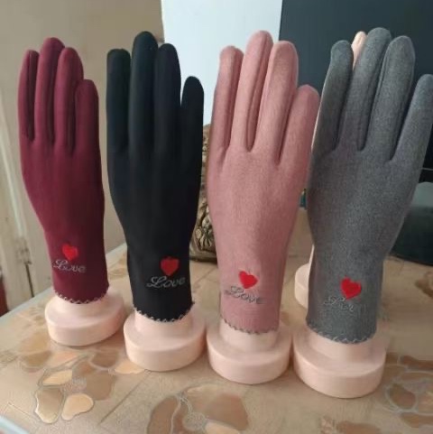 Gloves for women Autumn and Winter exquisite short warm touch screen riding high-quality suede fashion match old and young