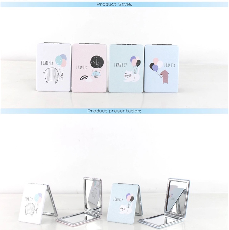 4669 Gaoning Accessories Ordinary Mirror, 15-square-meter rectangular print, fashionable and trendy, simple and elegant, convenient to carry. Girls' dormitory makeup brand, double-sided jz