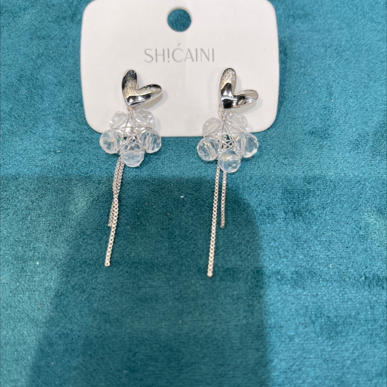 White gold glass fringe