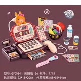 Cross-border new audio-visual music cute rabbit simulation smart cash register, girl's house play toy window box