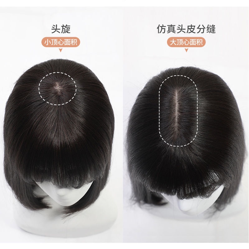A wig for a woman with short hair, a real person with short and straight hair, a middle-aged or elderly mother with real hair, a natural lady's charm, a full head set, b80