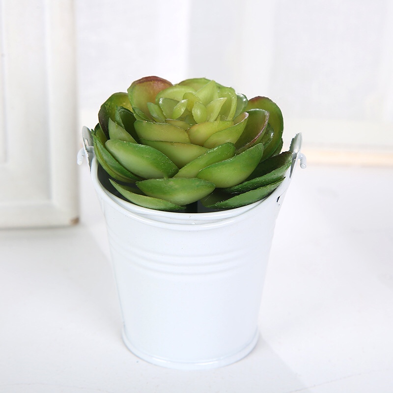 Hierro forjado pequeño cubo floral Item Picture