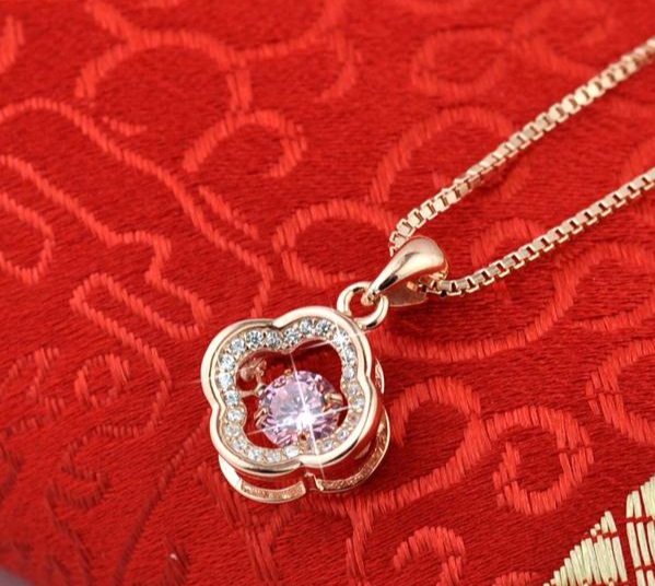 028 Ladies' Summer Pure Copper simple and sweet 2021 new Style, light luxury and versatile necklace detail image 6