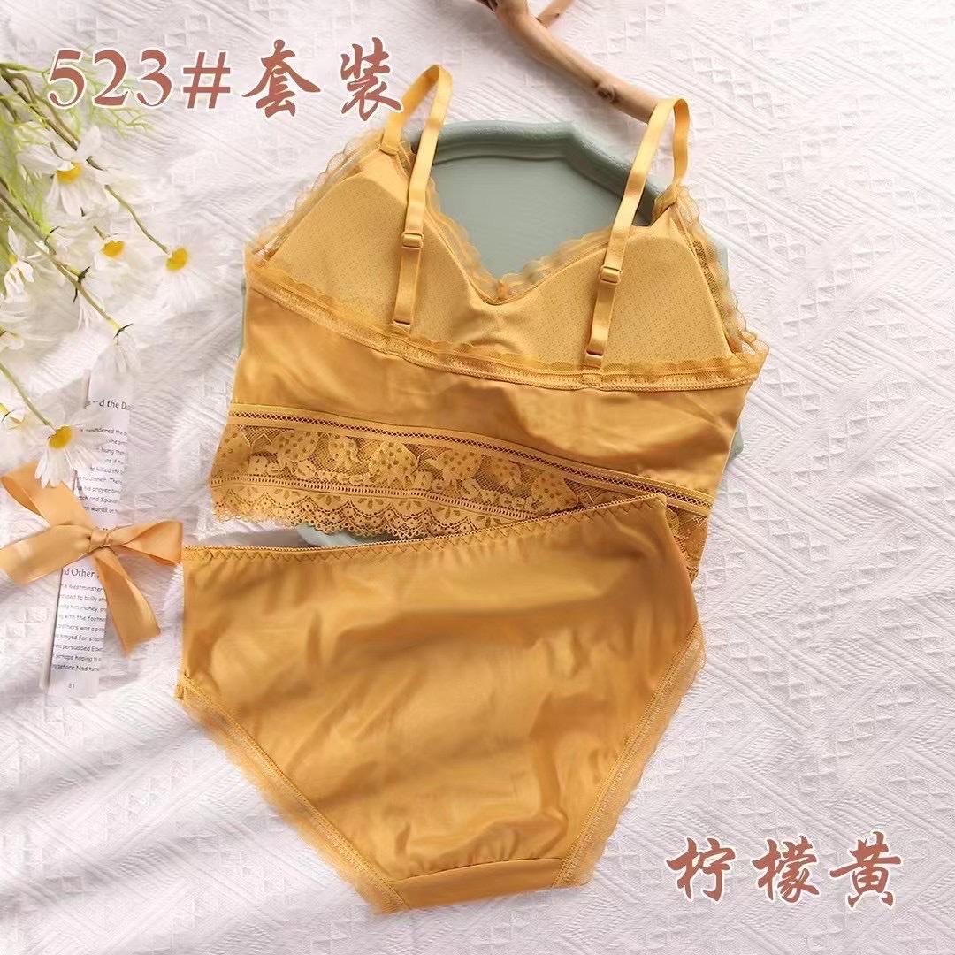 冰丝乳胶背心时尚休闲吊带蕾丝女士套装内衣523详情图5