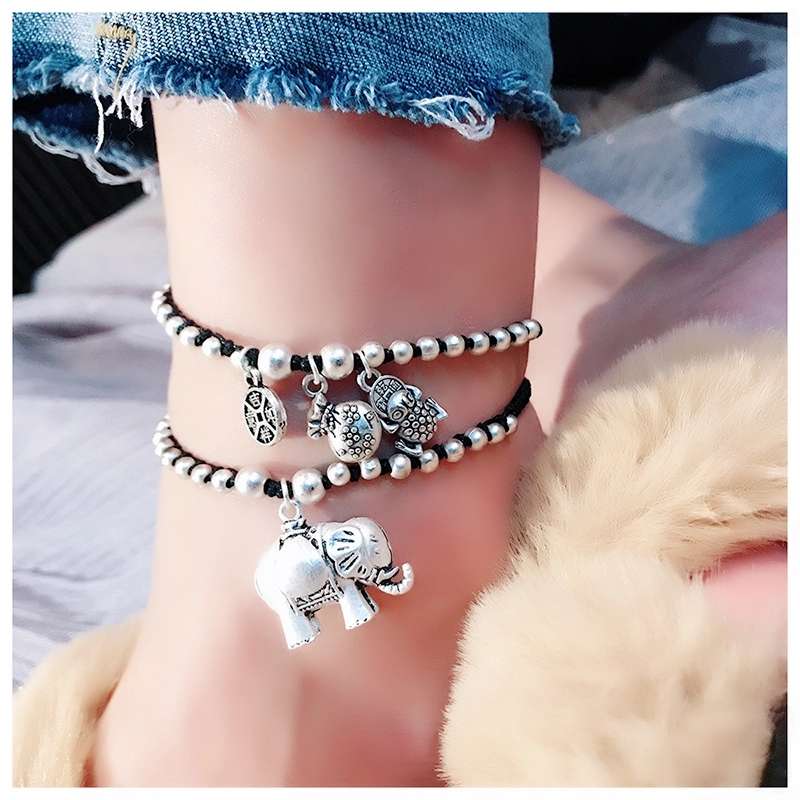 Jingpuli brand JL007 Korean wax thread pure hand-woven longevity anklet pic 9