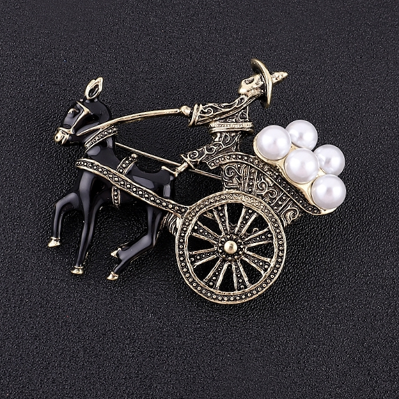 Pony cart brooch