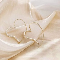 Love pearl earring simple delicate earrings female earring buckle earring product temperament Korean Internet celebrity fashion personality all match