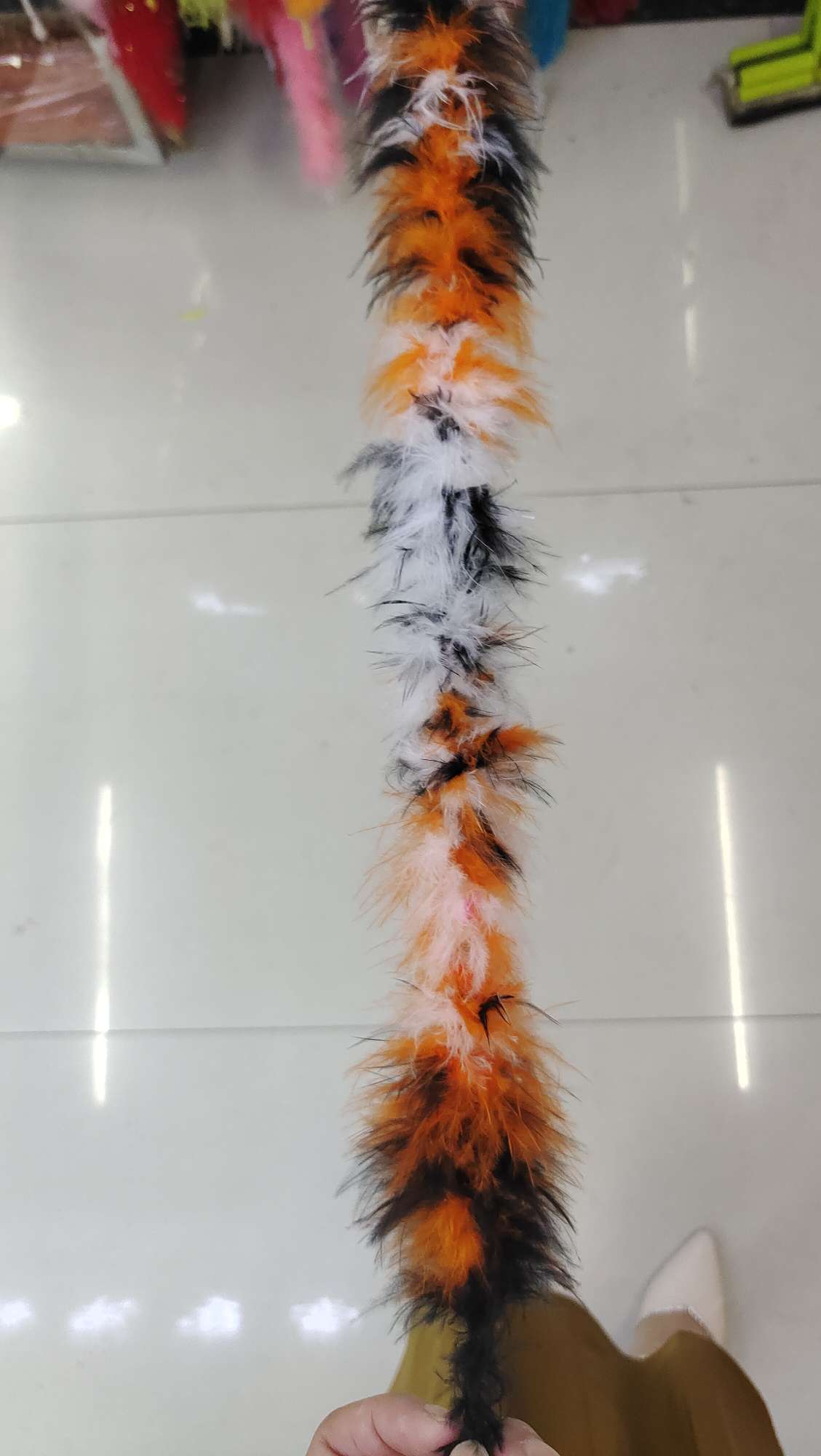 火鸡首毛毛条两米一条白加大红产品图