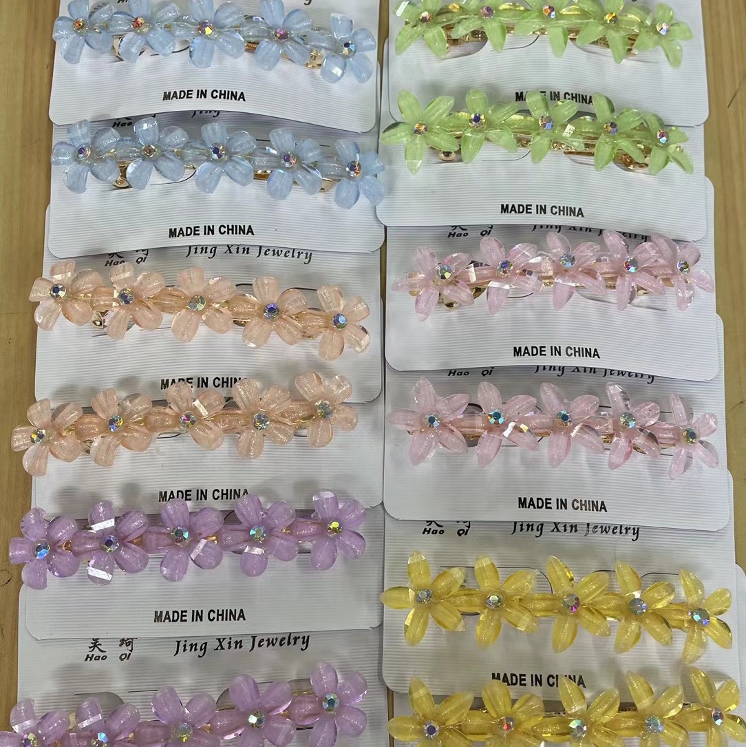 Beauty girl crystal flower hairpin