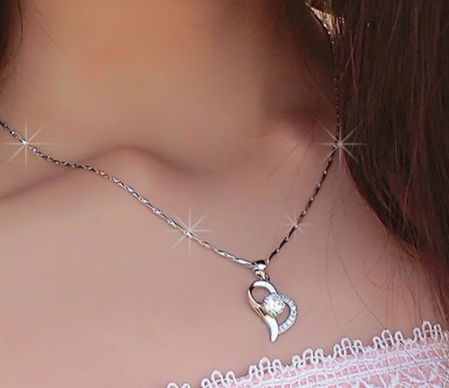 027 Ladies' Summer Pure copper simple and sweet 2021 new Style, light luxury and versatile necklace detail image 1
