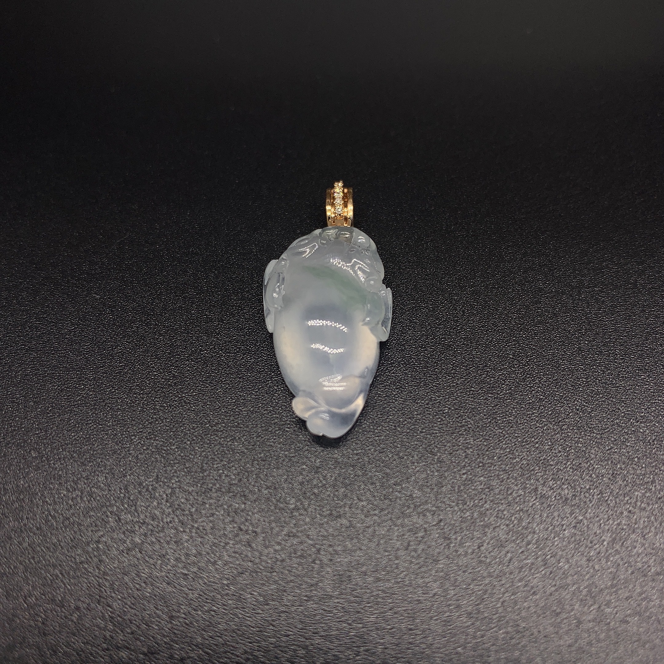 Natural Jade A Cargo White Ice Pixiu Gold Pendant Jade Jade Jewelry details Picture