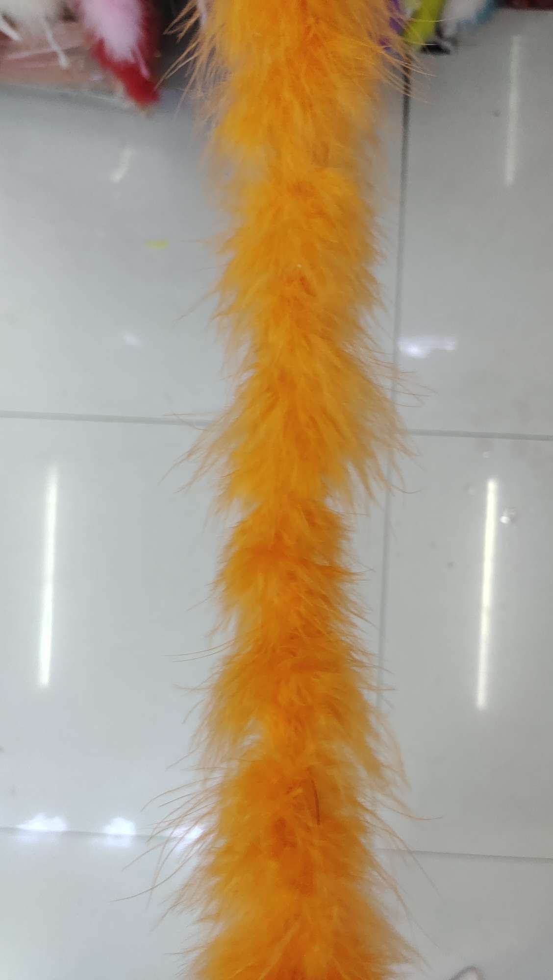 火鸡羽毛条两米一条金黄色产品图