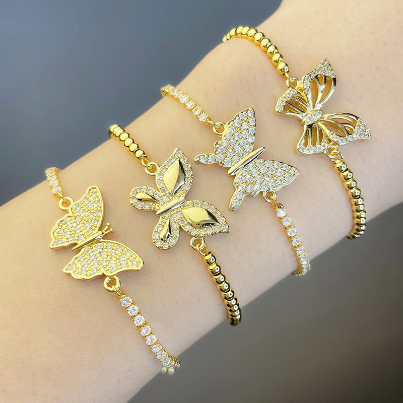 The adjustable zircon butterfly bracelet from Europe and America is a popular and unique accessory for students and best friends detail image 5