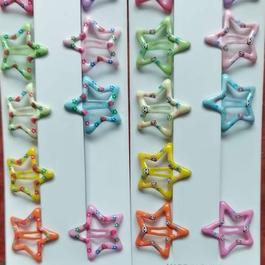 Spring-colored hair clips