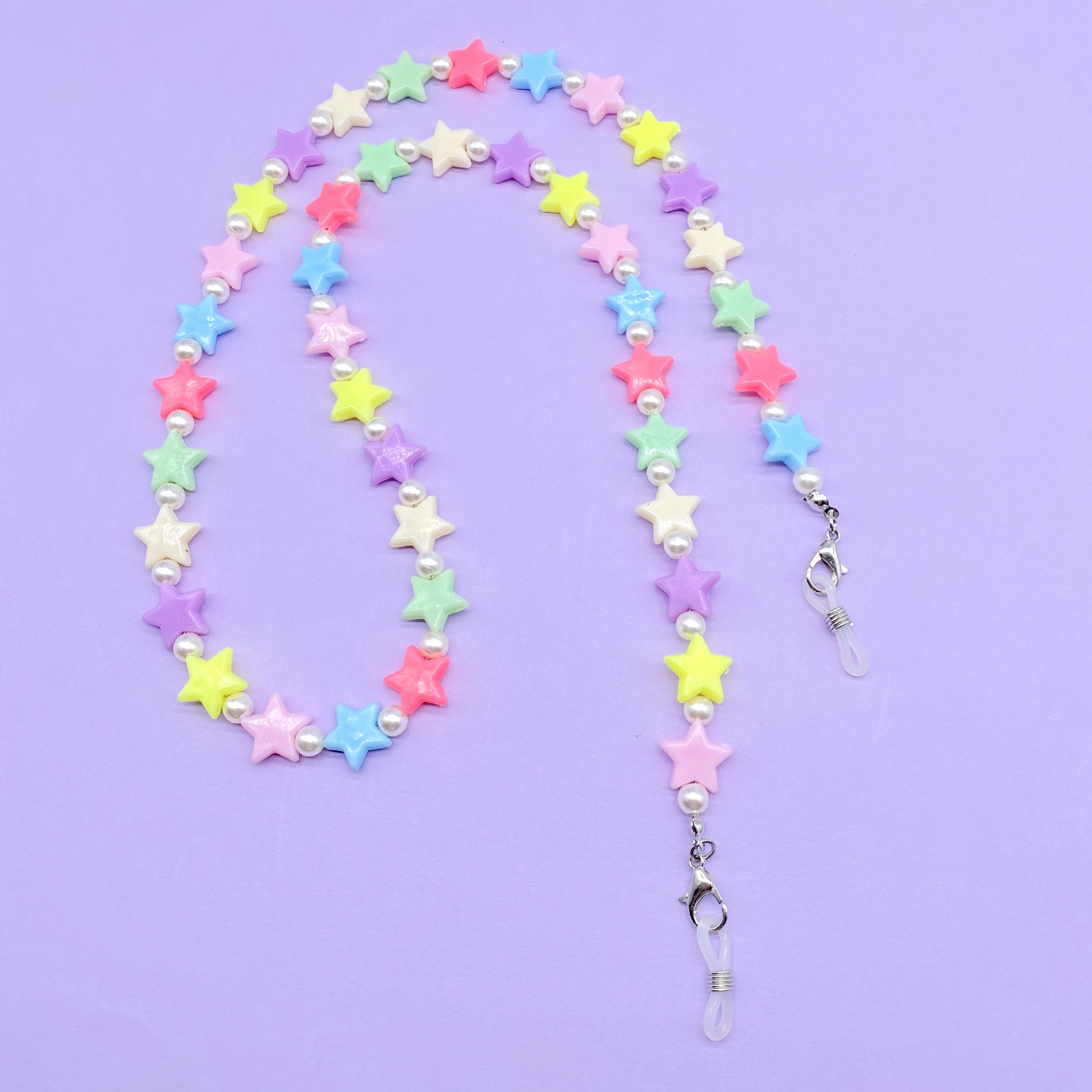 Mask chain glasses chain multi-purpose five-pointed star candy color rice bead glasses chain glasses rope 2